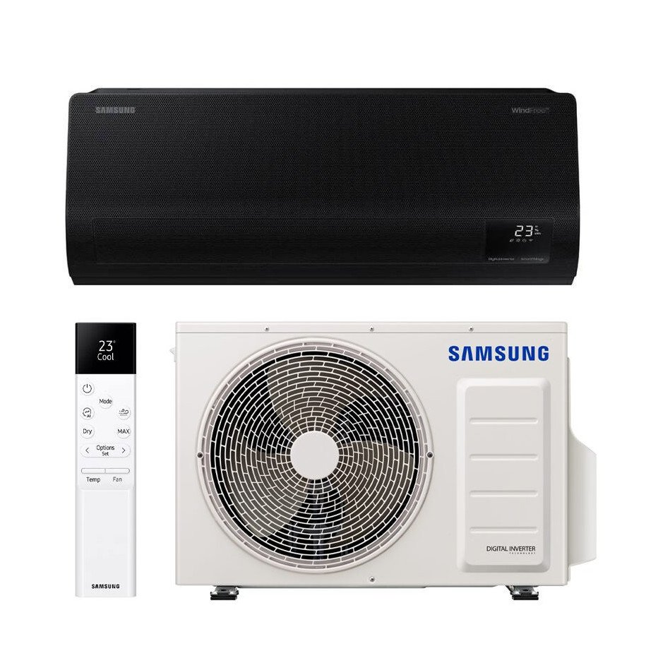 Wall Mounted Air Conditioner Samsung Windfree Avant S2 AR70F12C1ABNEU + AR70F12C1AWXEU Black SmartThings Wifi
