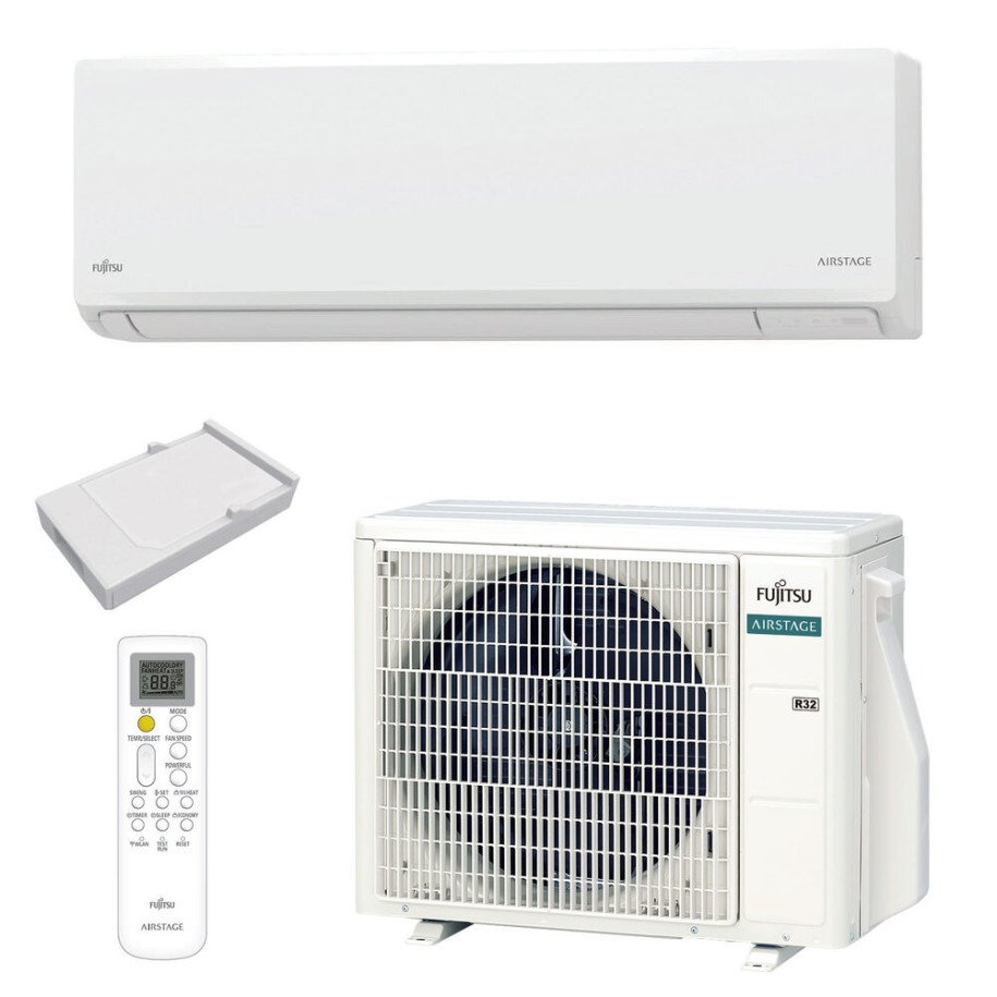 Wall Mounted Air Conditioner Fujitsu Compact ASEH12KNCA + AOEH12KNCA Airstage Mobile WiFi