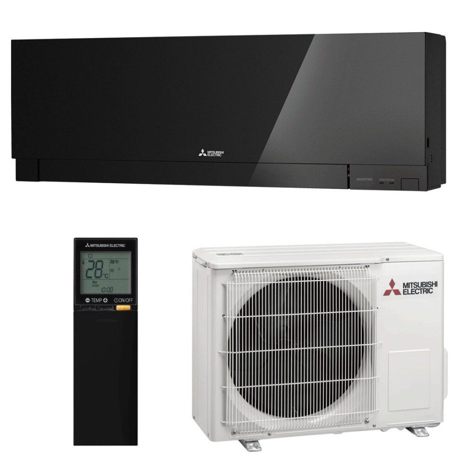 Wall Mounted Air Conditioner Mitsubishi Design MSZ-EF25VGKB + MUZ-EF25VG Black MelCloud Wifi