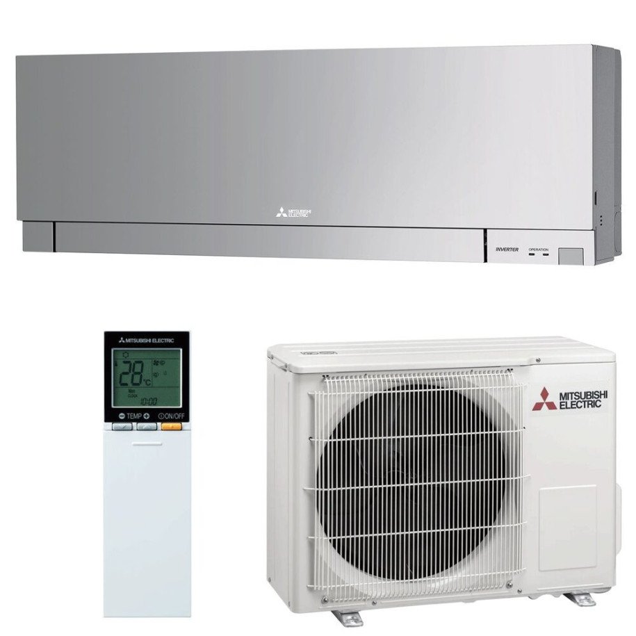 Wall Mounted Air Conditioner Mitsubishi Design MSZ-EF35VGKS + MUZ-EF35VG Silver MelCloud Wifi