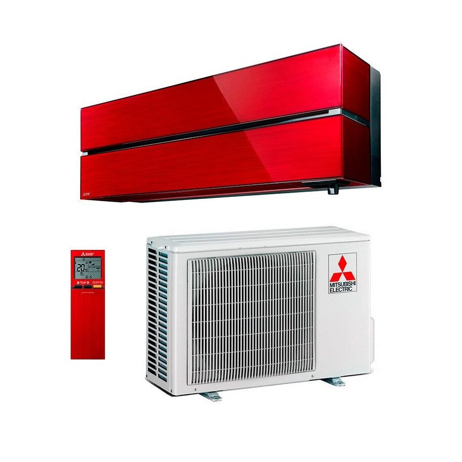 Wall Mounted Air Conditioner Mitsubishi Design Premium MSZ-LN25VG2R + MUZ-LN25VG2 Red MelCloud Wifi