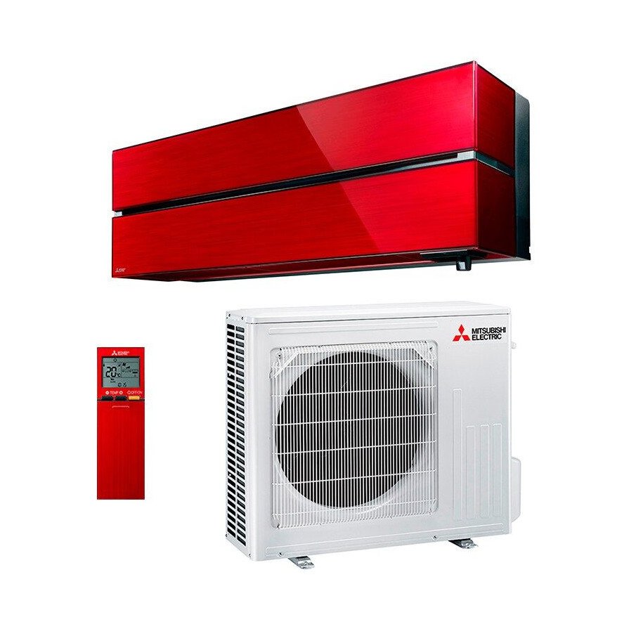 Wall Mounted Air Conditioner Mitsubishi Design Premium MSZ-LN50VG2R + MUZ-LN50VG2 Red MelCloud Wifi