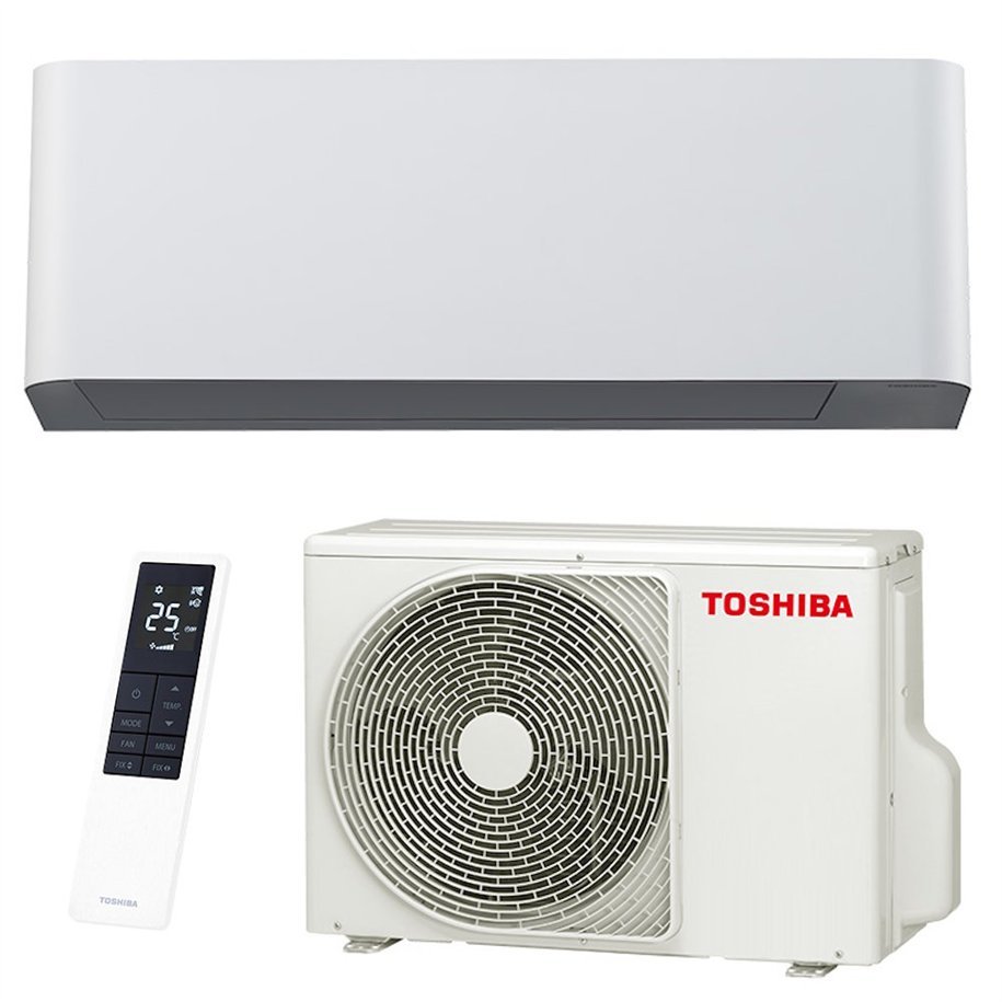 Wall Mounted Air Conditioner Toshiba Shorai Curve RAS-B18P2KVSG-E + RAS-18P2AVSG-E White Home AC Control Wifi